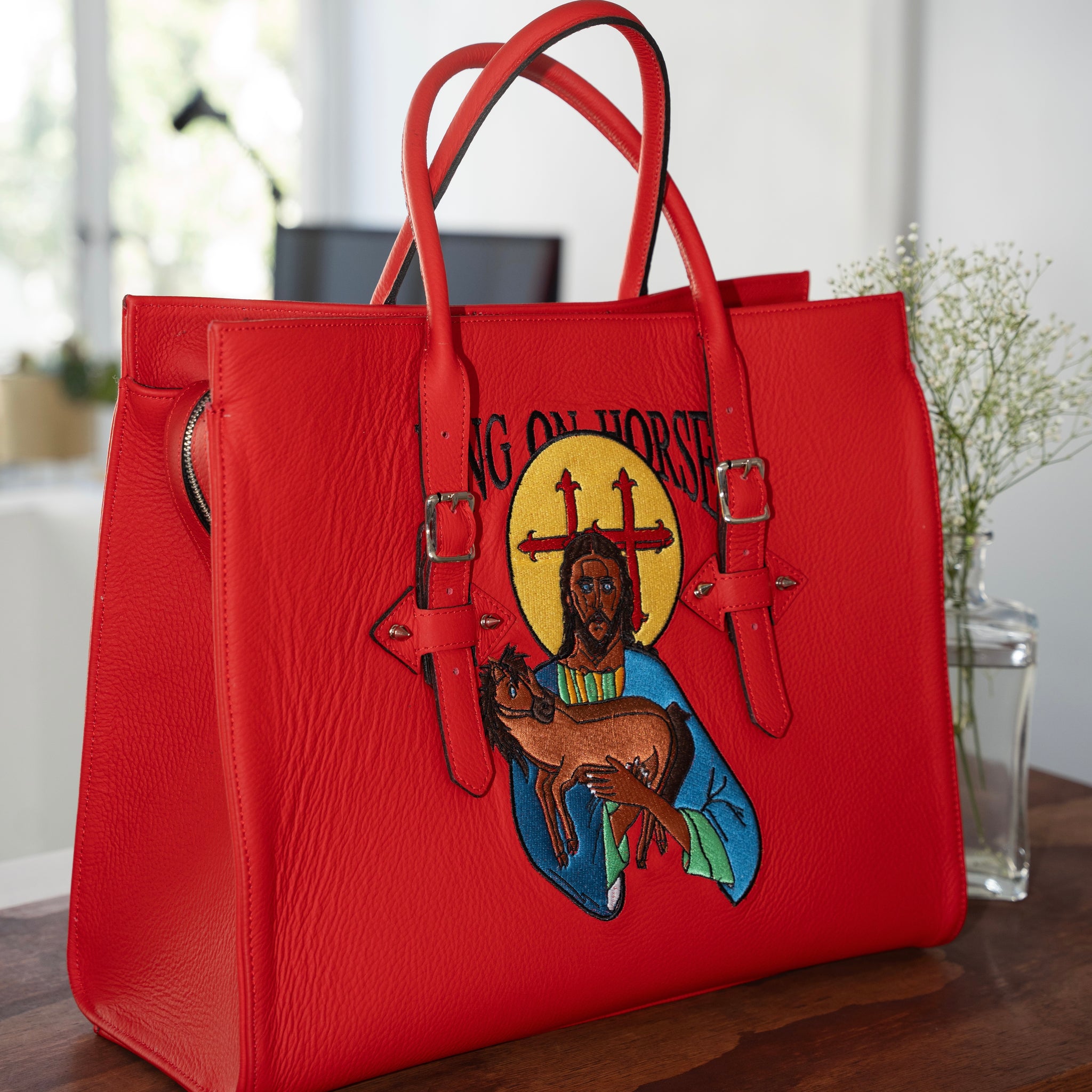 Jesus Genuine Leather Handbag.