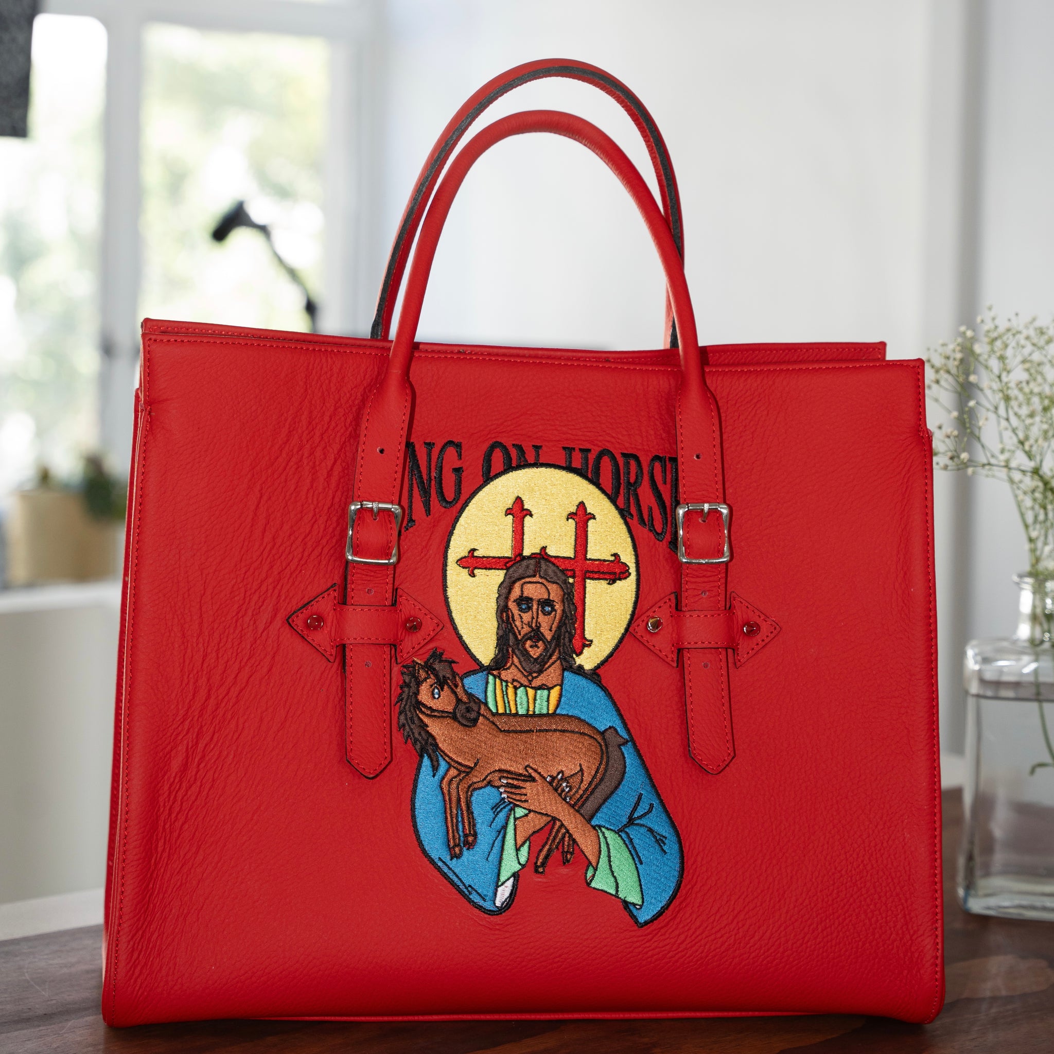 Jesus Genuine Leather Handbag.