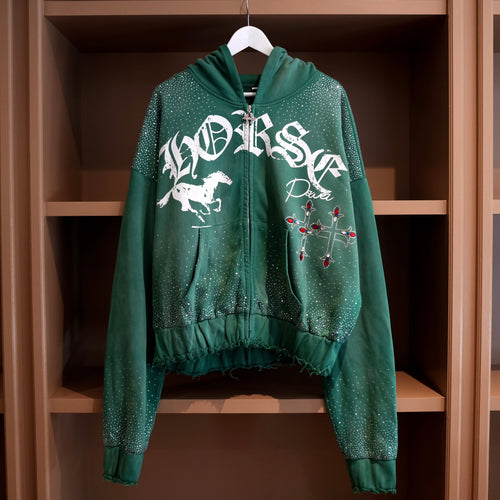 Rhinestone French Terry Hoodie