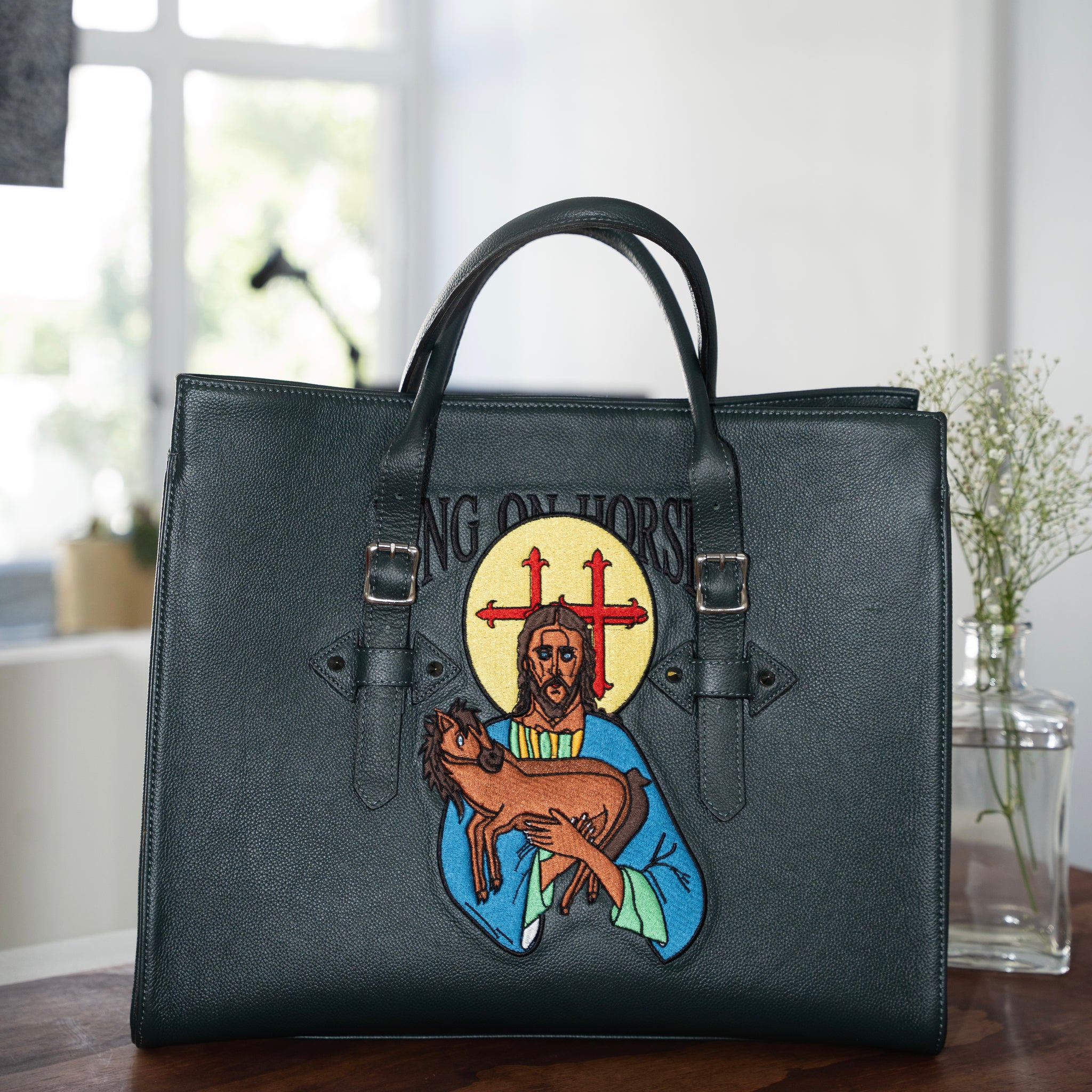 Jesus Genuine Leather Handbag