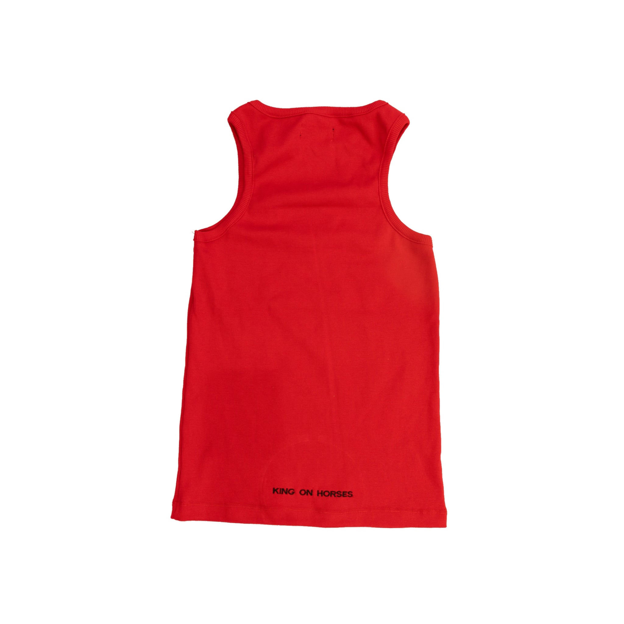 Logo Ribbed Vest Red
